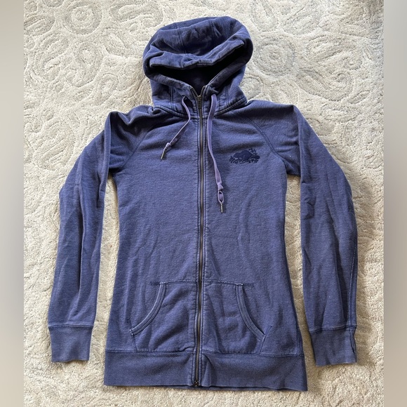 Roots long zip up hoodie. Blue. Size small - Picture 1 of 4